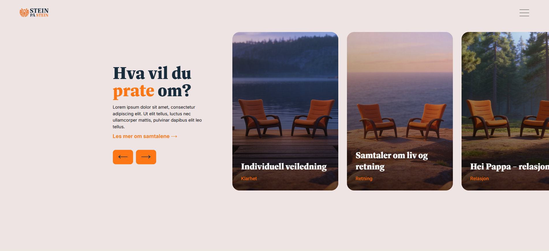 Hva vil du prate om — interaktiv seksjon